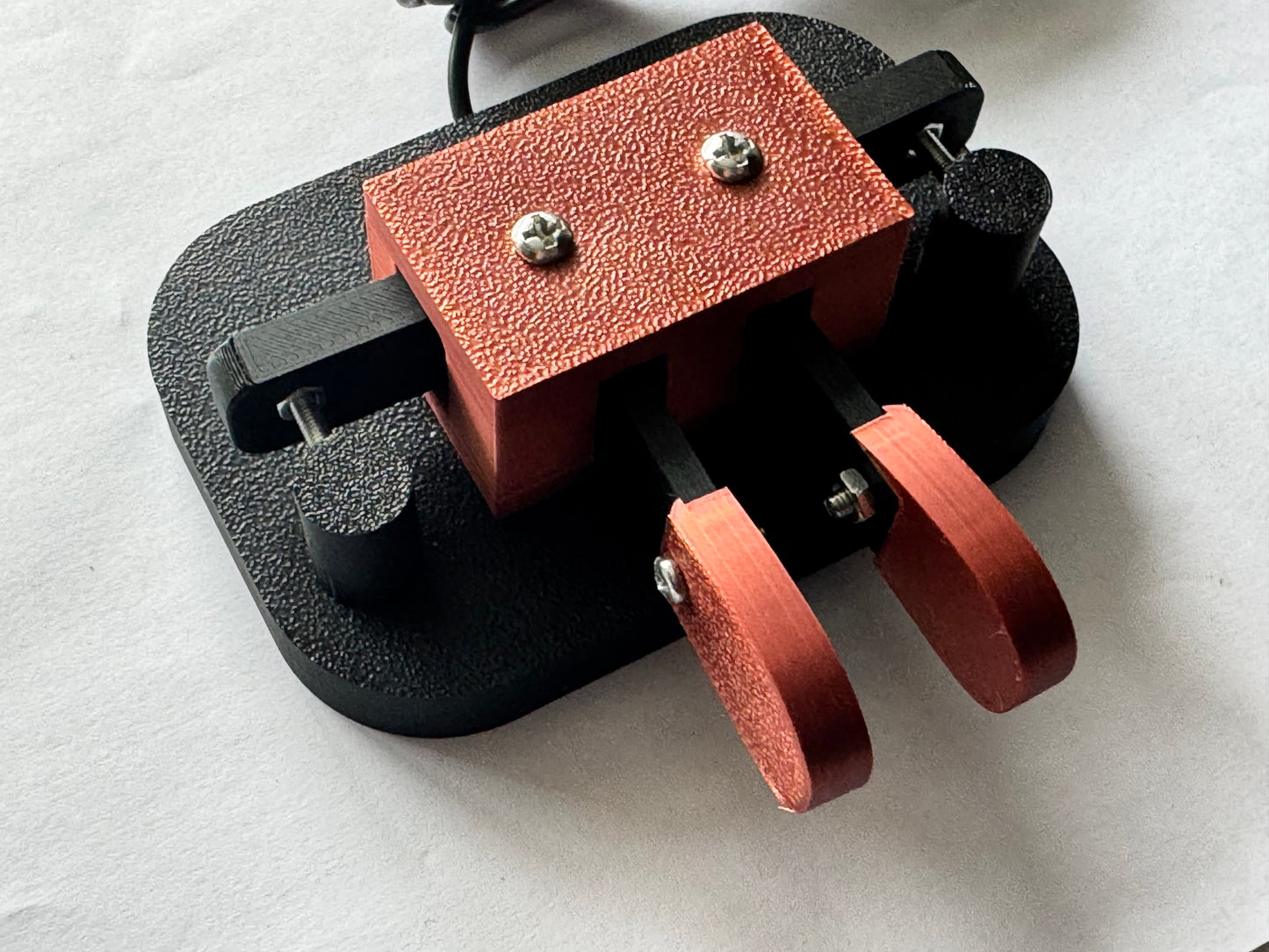 Paddle Keyer Iambic per Codice Morse CW con Inserti in Color Rame, all radio