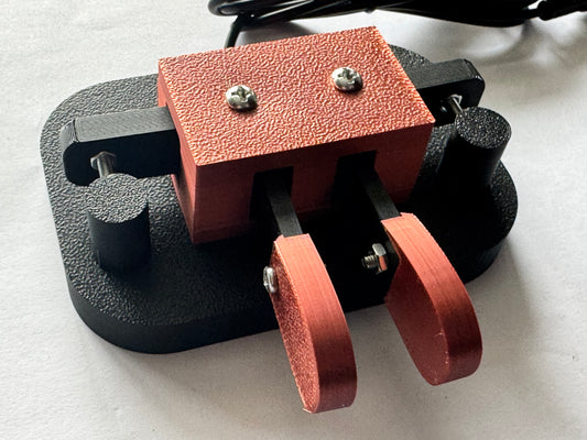 Paddle Keyer Iambic per Codice Morse CW con Inserti in Color Rame, all radio